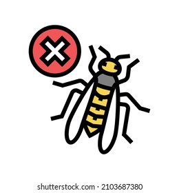 wasp control color icon vector. wasp control sign. isolated symbol illustration