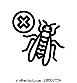 wasp control line icon vector. wasp control sign. isolated contour symbol black illustration