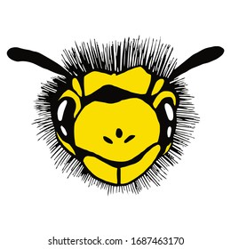 Despertar la cara sobre un fondo blanco aislado. Insectos al estilo de las caricaturas. Ilustración vectorial de material.