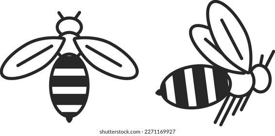 Icono de avistamiento en vuelo. Ilustración vectorial. Logo de Wasp. Símbolo, líneas simples, insectos. EPS 10 de ilustrador