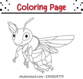 wasp flying coloring page for kids