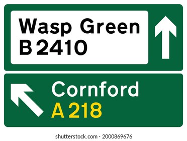 Wasp Green, Cornford, Stack‑Type Advance Direction Signs, Road signs in the United Kingdom