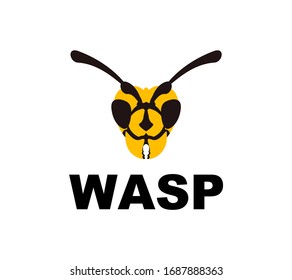 Icono Wasp head.Flat. Símbolo vector de cabeza animal. Ilustración vectorial simple