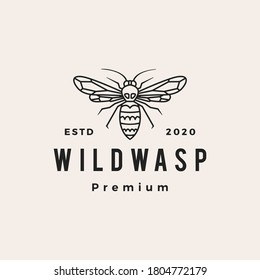 wasp hipster vintage logo vector icon illustration