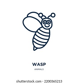 wasp icon from animals collection. Thin linear wasp, small, bee outline icon isolated on white background. Line vector wasp sign, symbol for web and mobile
