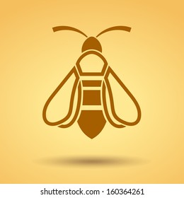 Wasp icon, Flat style, vector