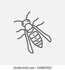 Wasp icon line symbol. Isolated vector illustration of  icon sign concept for your web site mobile app logo UI design.