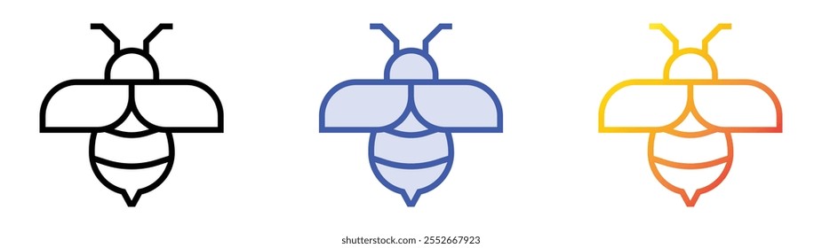 wasp icon. Linear, Blue Fill and Gradient Style Design Isolated On White Background