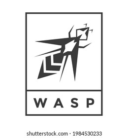 Wasp icon or pictogram isolated. Insect vector Symbol, logo illustration.