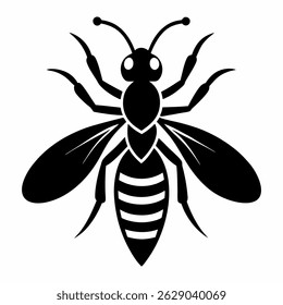 wasp icon Silhouette vector on white background