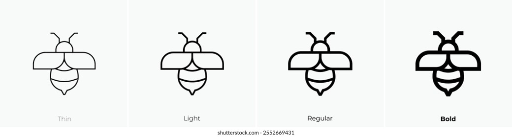 wasp icon. Thin, Light Regular And Bold style design isolated on white background