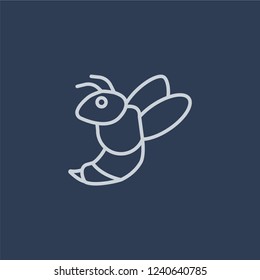 Wasp icon. Trendy flat vector line Wasp icon on dark blue background from animals  collection. 