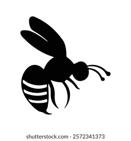 Wasp icon. Wasp vector illustration. Stinging Insect. Isolated on white background.	