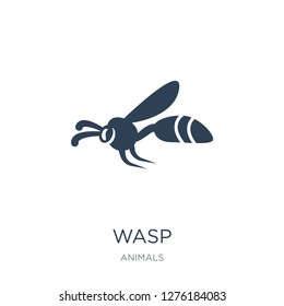 wasp icon vector on white background, wasp trendy filled icons from Animals  collection, wasp vector illustration