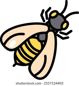 Wasp icon for wildlife and nature world