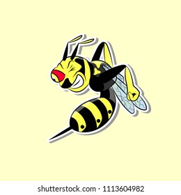 Wasp illustration. 100% vector. Ideal for logo’s, stickers, flyers, promotions, T-shirts, web design, apps and all other design requirements.
 . 