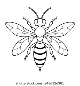 Wasp illustration coloring page for kids