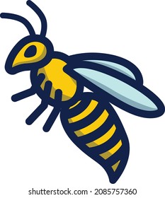 Wasp illustration icon design flat animals

