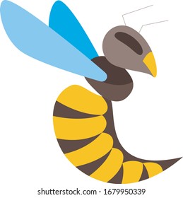 ilustración wasp icono vectorial diseño plano