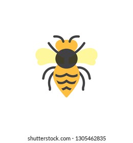 Wasp insect flat icon, vector sign, colorful pictogram isolated on white. Wasp pest symbol, logo illustration. Flat style design