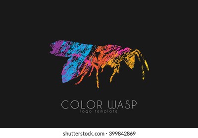 Wasp logo design. Color wasp design. Creative logo