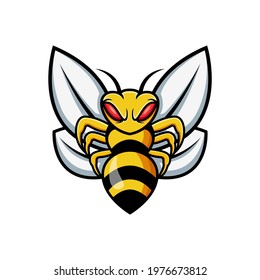 Wasp Logo design template. Bee e-sport logo vector illustration