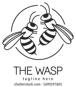 wasp logo icon designs vector. Silhouette of wasp