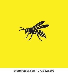 Ilustração da silhueta do ícone do vetor do logotipo da vespa.