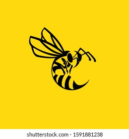 Wasp Logo  With Yellow Background