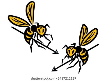 Wasp looking this way. Isometric view.