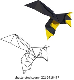 Wasp made of triangles, vector, eps 10