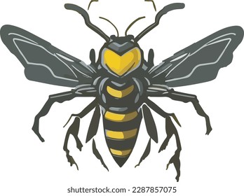 Wasp multicolor vector illustration isolated on white background