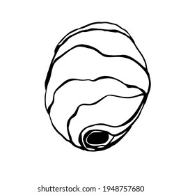 Wasp Nest Illustration Black Isolated On White Background