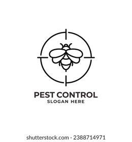 Wasp pest control logo design vector illustration. Pest control logo