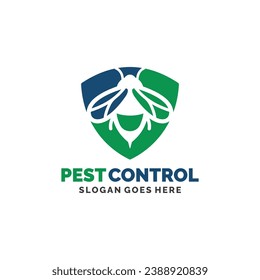 Wasp pest control logo design vector illustration. Pest control logo