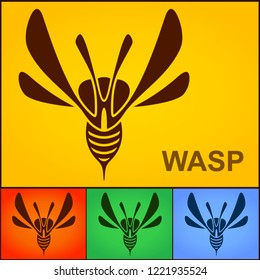 Wasp Predator Insect logotype design template, Stylized business logo idea, Vector illustration