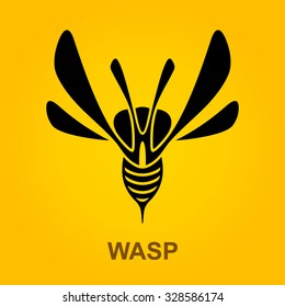 Wasp Predator Insect logotype design template, Stylized business logo idea, Vector Eps 10