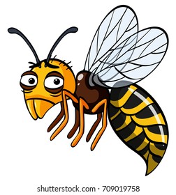 Wasp with sad eyes illustration