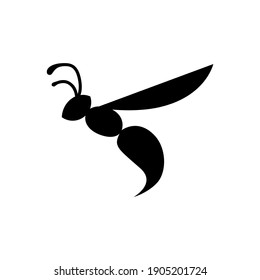 Wasp style silhouette icon design. flat icon design.