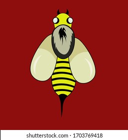 dibujo vectorial wasp. vida silvestre e insectos. colores saturados y colores armoniosos. capacidad para cambiar el dibujo.Abeja. Caballo