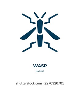 wasp vector icon. wasp, bee, insect filled icons from flat nature concept. Isolated black glyph icon, vector illustration symbol element for web design and mobile apps