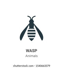 Wasp vector icon on white background. Flat vector wasp icon symbol sign from modern animals collection for mobile concept and web apps design.