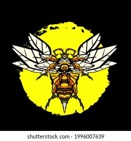 wasp vector illustration for sign, symbol, logo, icon, background