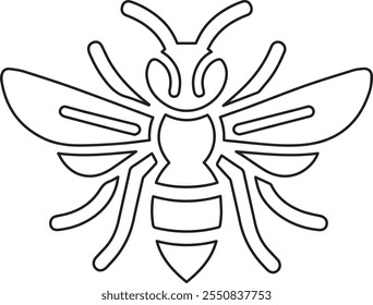 Wasp vector line art illustration design.