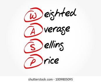 WASP - Weighted Average Selling Price acronym, business concept background