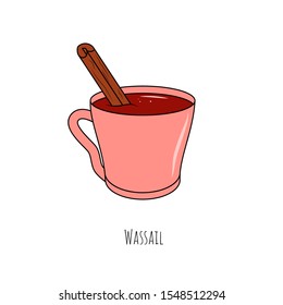 Wassail. Vector cartoon illustration. Isolated object on a white background. Flat style.