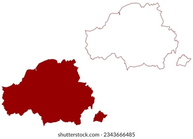 Wasseramt District (Switzerland, Swiss Confederation, Canton of Solothurn or Soleure) map vector illustration, scribble sketch Bezirk Wasseramt map