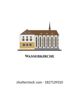 Wasserkirche or Water Church of Zurich, Switzerland. The amazing landmark for vacancy. The important place for the history of the city, and in the underground you can visit some of the oldest walls