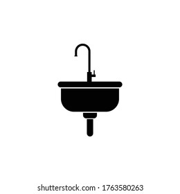 wastafel icon flat, vector illustration