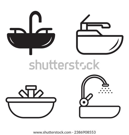wastafel icon vector illustration logo design